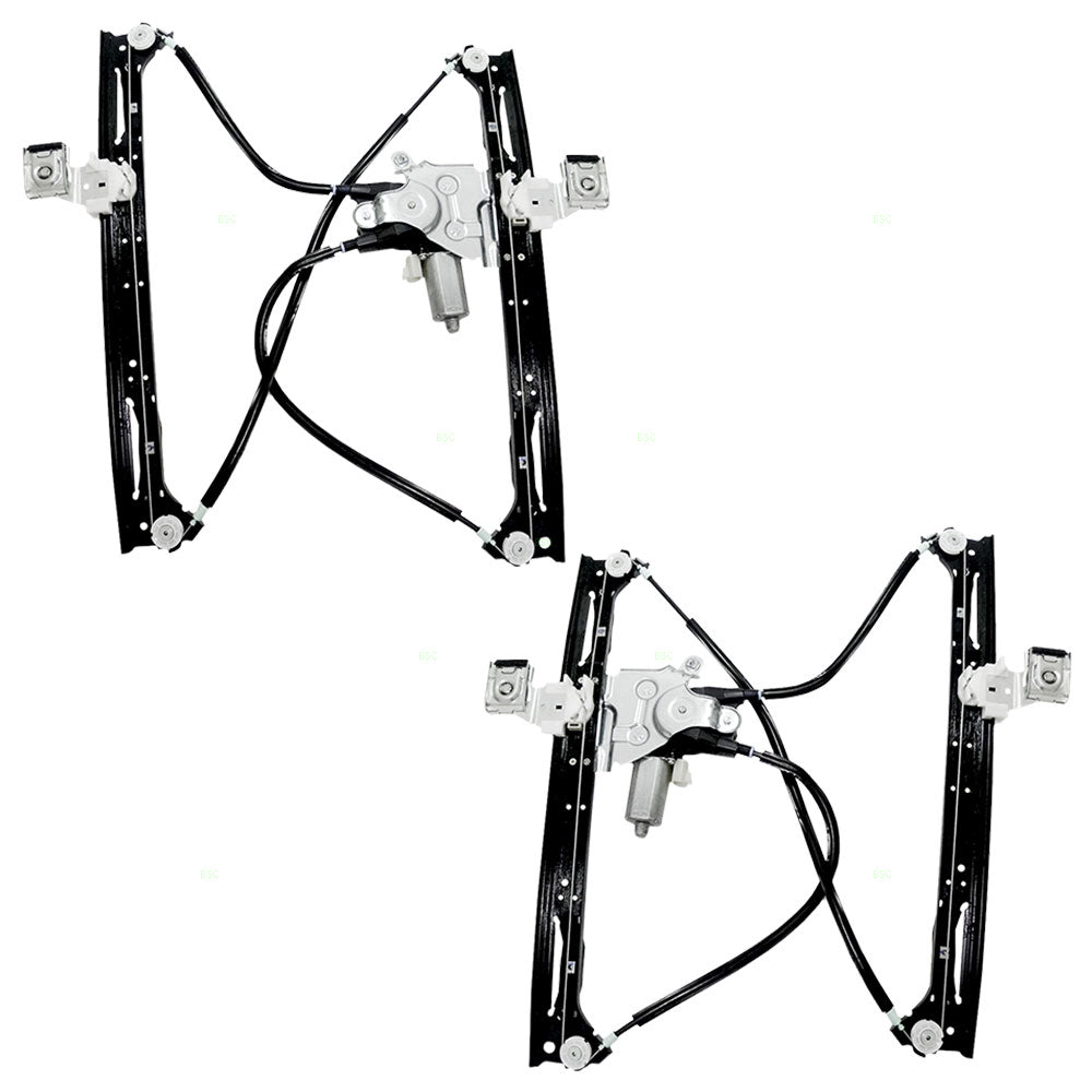 Set Front Power Window Lift Regulators with Motors Compatible with 2002-2009 Envoy Trailblazer 88980703 88980704