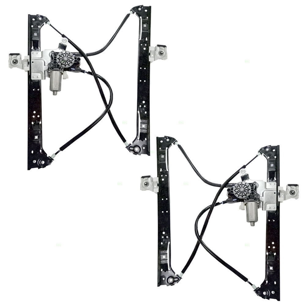 Set Front Power Window Lift Regulators with Motors Compatible with 2002-2009 Envoy Trailblazer 88980703 88980704