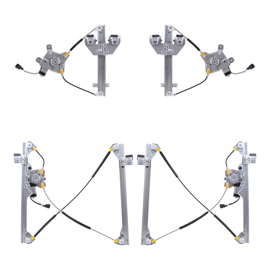 Driver and Passenger Side Front and Rear Power Window Regulators with Motor 4 Piece Set Compatible with 2007-2014 Tahoe 07-14 Yukon & Yukon Denali 07-08 Escalade