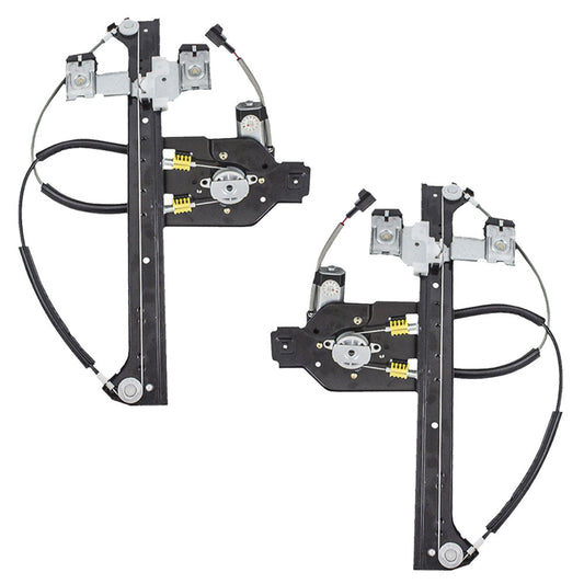 Set Rear Power Window Regulators with Lift Motors Compatible with 02-06 Trailblazer EXT Envoy XUV XL Ascender