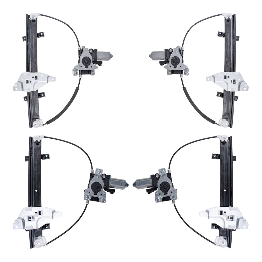 4 Pc Set Power Window Regulators with Motors Compatible with 1997-2005 Century