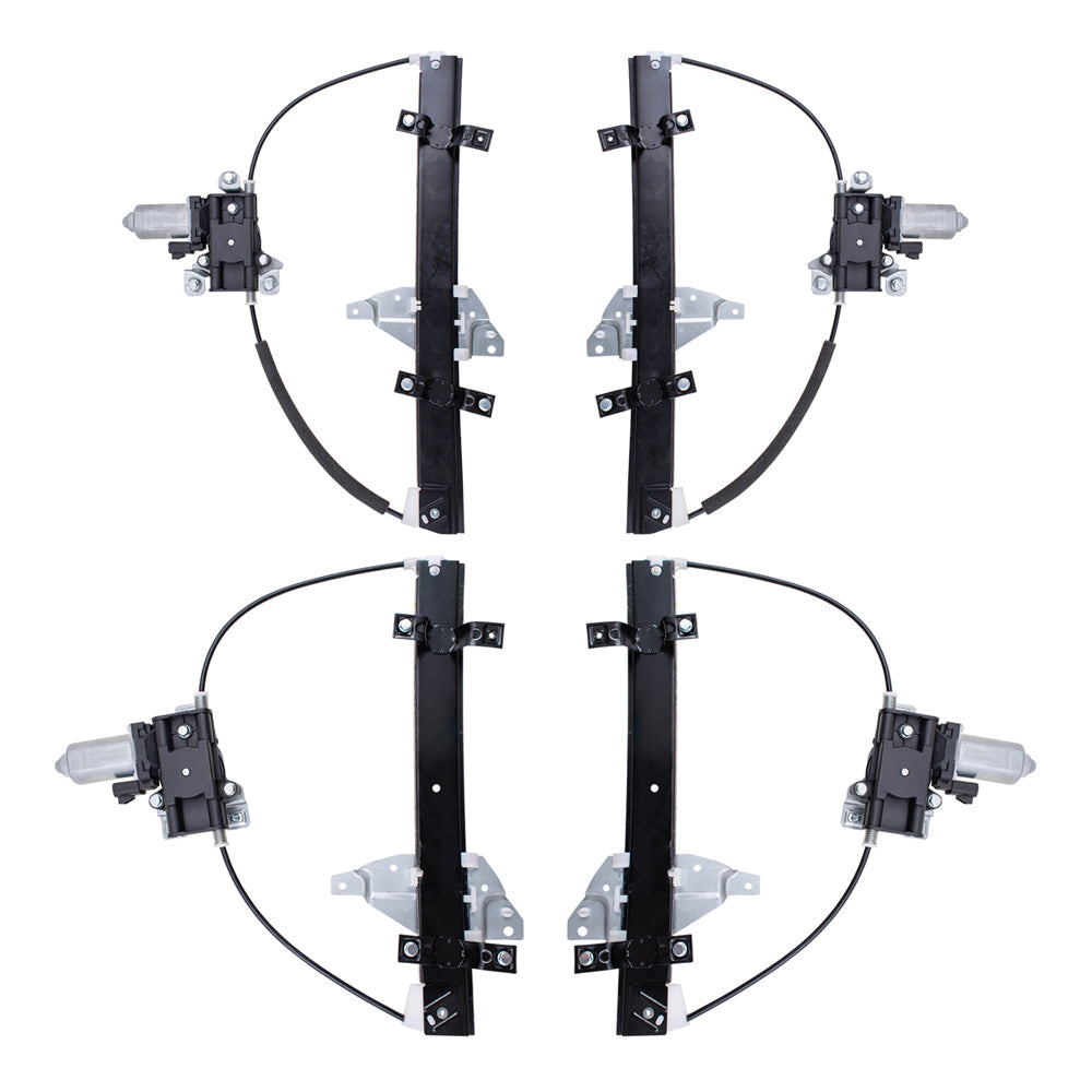 4 Pc Set Power Window Regulators with Motors Compatible with 1997-2005 Century