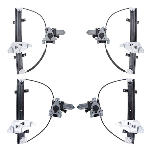 4 Pc Set Front & Rear Power Window Regulators with Lift Motors Upgrade Style Compatible with 98-02 Intrigue Century Regal
