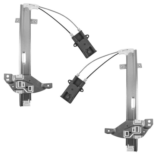 Driver and Passenger Rear Set Power Window Regulators Without Motors Compatible with 98-02 Century Regal Intrigue 10334399 10334398