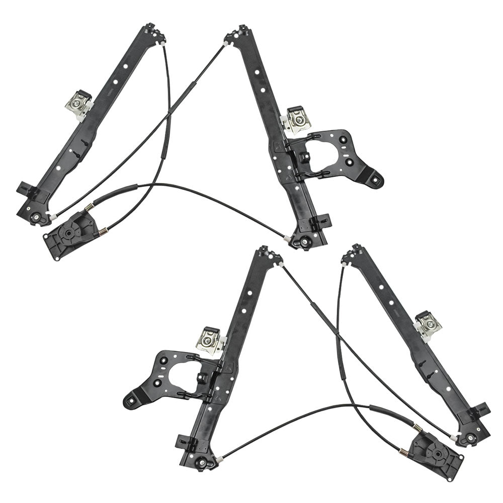 Driver and Passenger Rear Set Power Window Regulators without Motors Compatible with 2001-2007 Silverado Sierra Pickup Truck