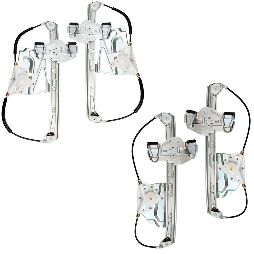 4 Pc Set Front and Rear Power Window Regulators without Motors Compatible with 2000-2005 DeVille