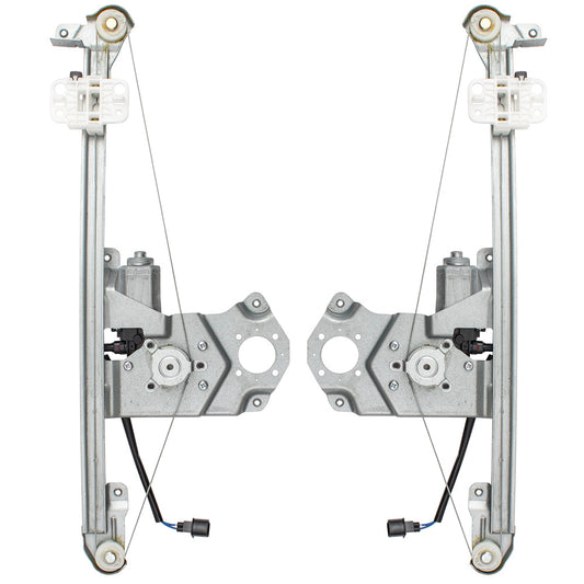 Driver and Passenger Set Rear Power Window Regulators without Motors Compatible with 04-12 Colorado Canyon 06-08 i-Series Crew Cab Pickup Truck
