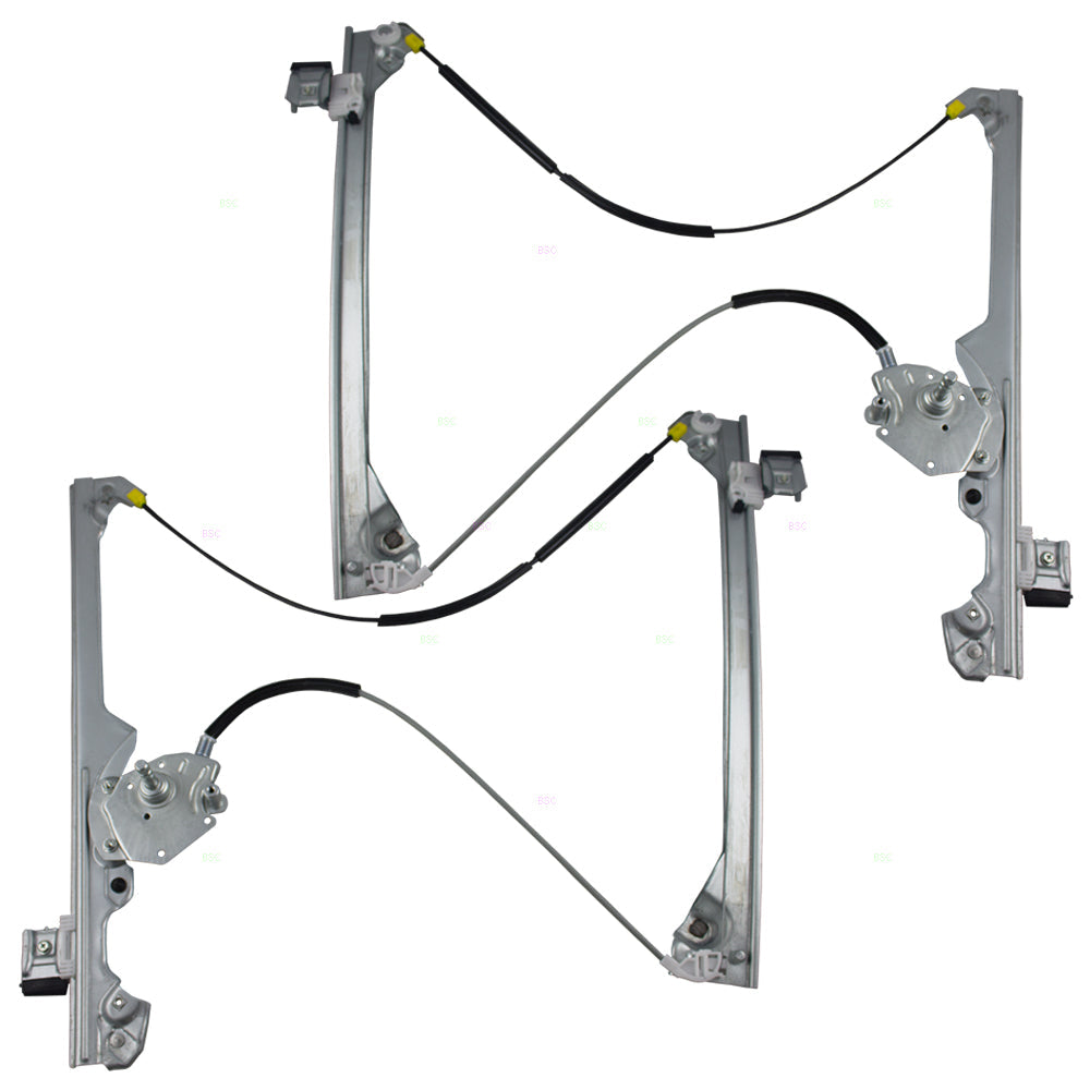 Driver and Passenger Set Front Manual Window Lift Regulators Compatible with 2007-2014 Silverado Sierra Pickup Truck