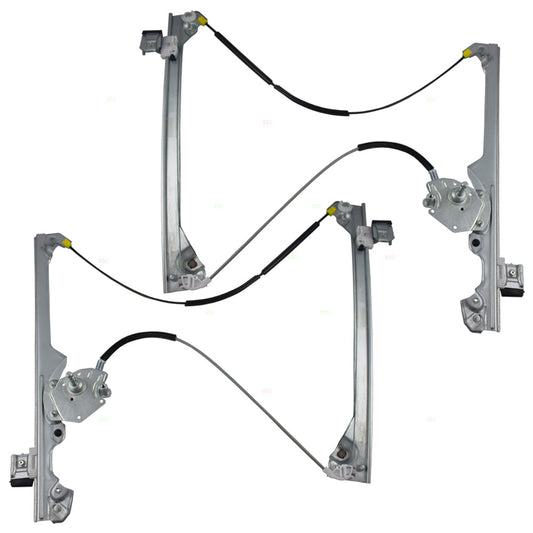 Driver and Passenger Set Front Manual Window Lift Regulators Compatible with 2007-2014 Silverado Sierra Pickup Truck