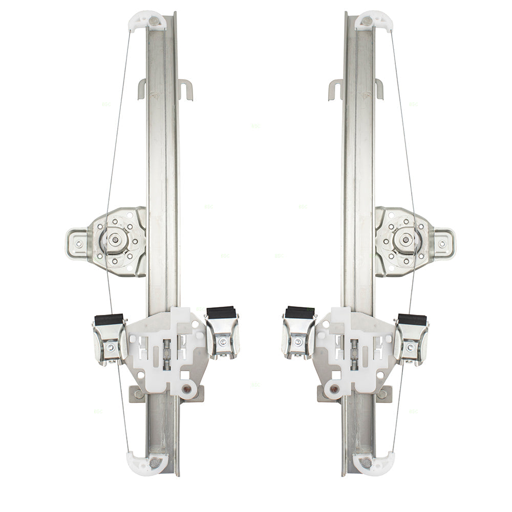 Driver and Passenger Set Rear Manual Window Lift Regulators Compatible with 07-13 Silverado Sierra Extended Cab Pickup Truck