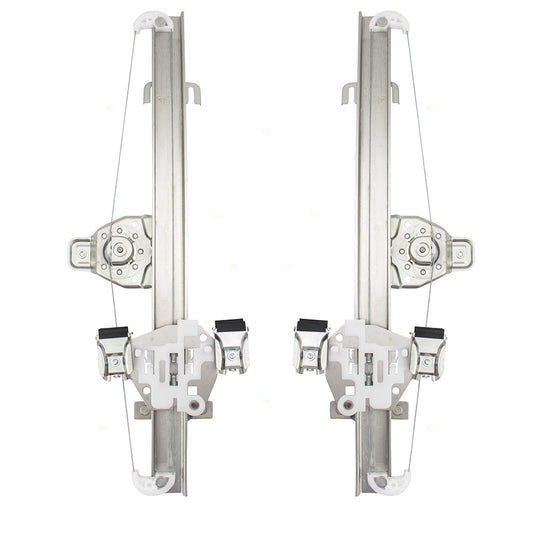 Driver and Passenger Set Rear Manual Window Lift Regulators Compatible with 07-13 Silverado Sierra Extended Cab Pickup Truck