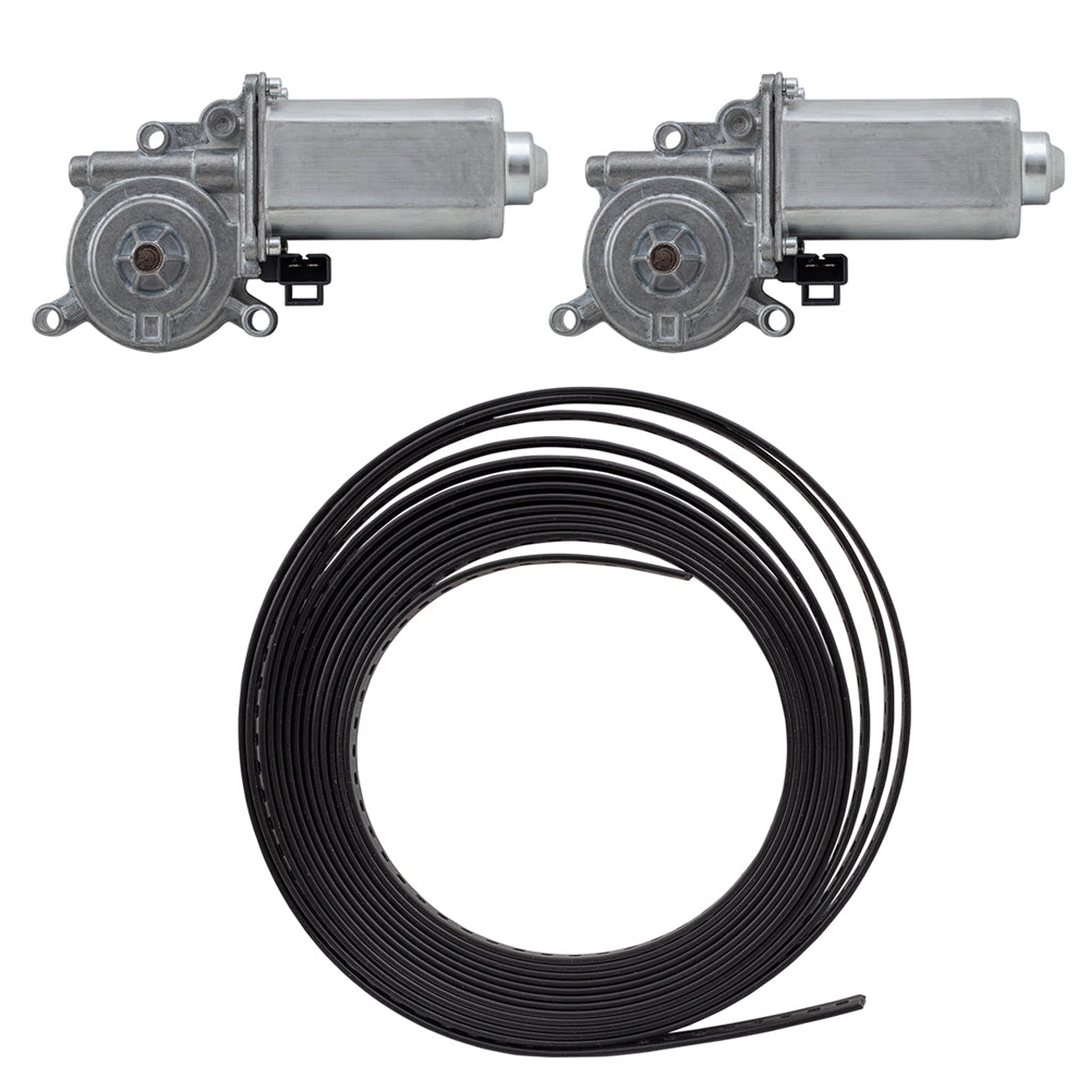 Brock Replacement 3 Pc Set Power Window Lift Regulator Motors & 20' ft Black Plastic Repair Tape Compatible with 1992 Eldorado Seville 20591996 22143946