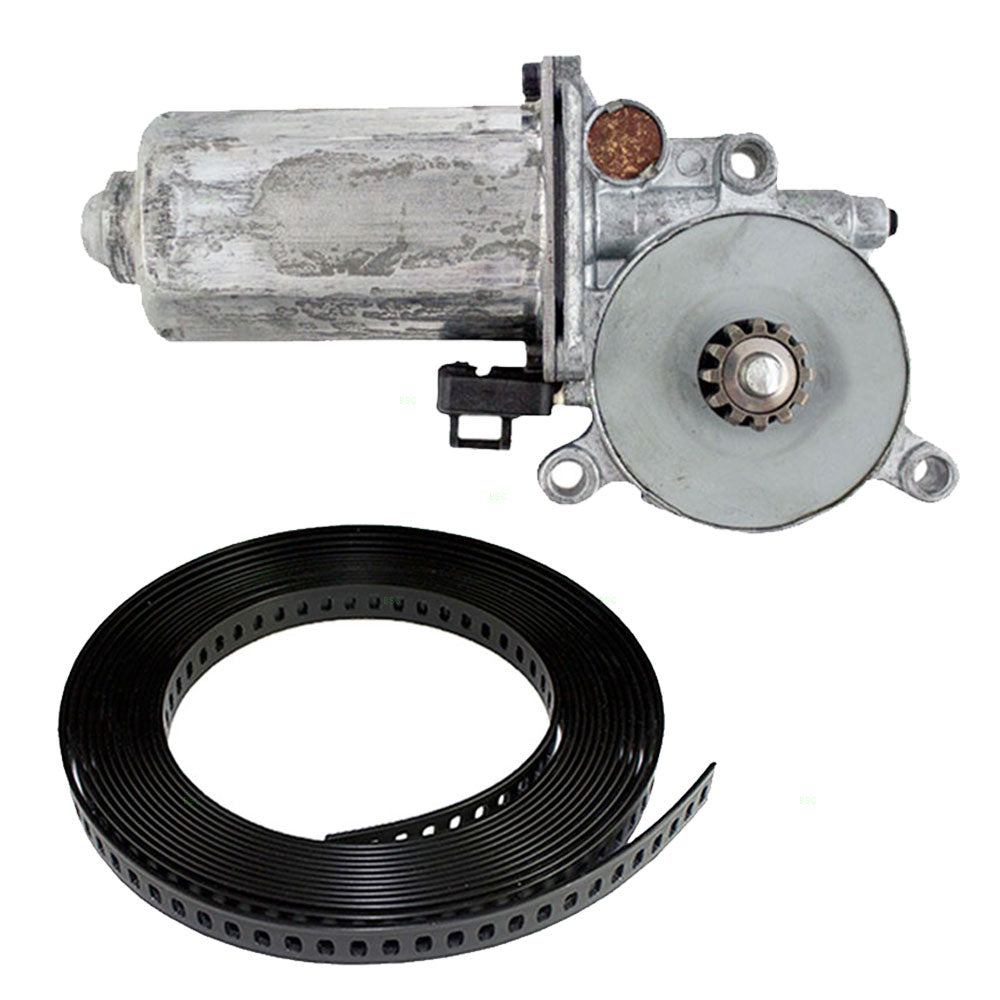 Set Power Window Regulator Motor with 54" Black Plastic Repair Tape Compatible with 81-90 Regal Lumina Cutlass Supreme Grand Prix