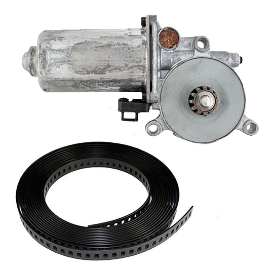Set Power Window Regulator Motor with 54" Black Plastic Repair Tape Compatible with 81-90 Regal Lumina Cutlass Supreme Grand Prix