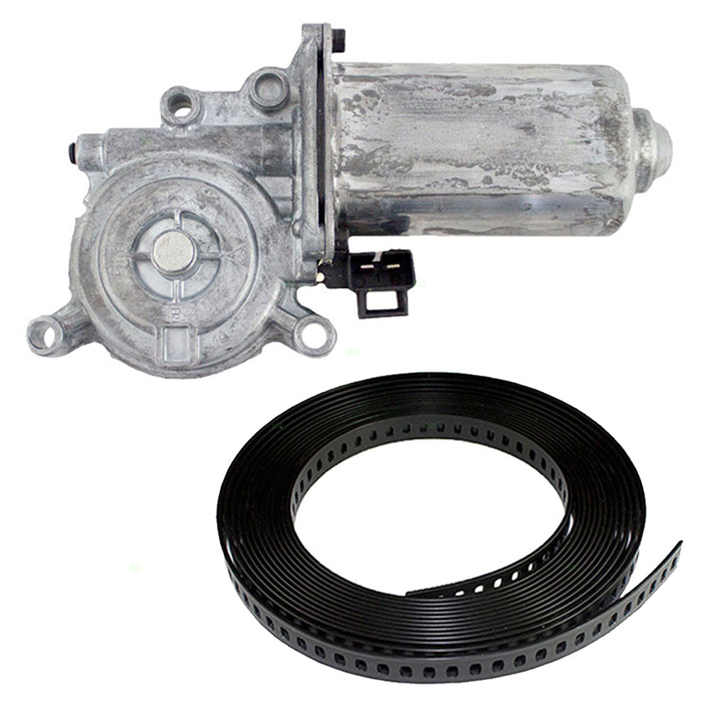 Set Power Window Regulator Motor with 54" Black Plastic Repair Tape Compatible with 81-90 Regal Lumina Cutlass Supreme Grand Prix
