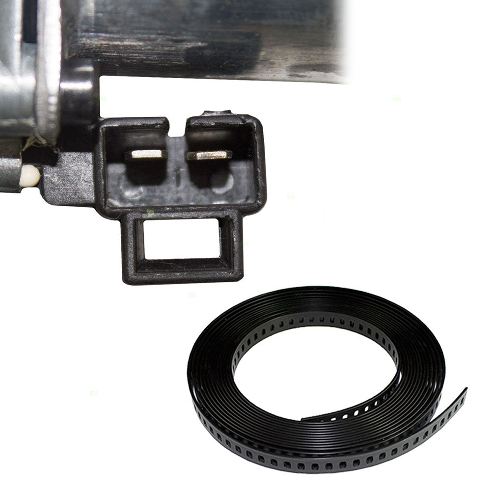 Set Power Window Regulator Motor with 54" Black Plastic Repair Tape Compatible with 81-90 Regal Lumina Cutlass Supreme Grand Prix