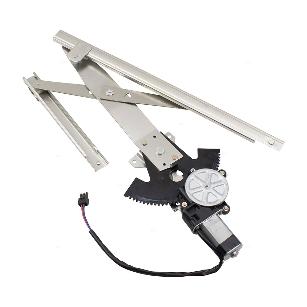 6 Pc Set Front Power Window Regulators w/Motors & 4 Sash Clips Compatible with 1995-2005 Cavalier Sunfire Sedan