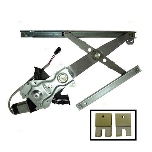 Passenger Front Power Window Regulator with Motor and 2 Window Sash Connectors Compatible with 1992-1998 Grand Am Sedan 16621658 22541970
