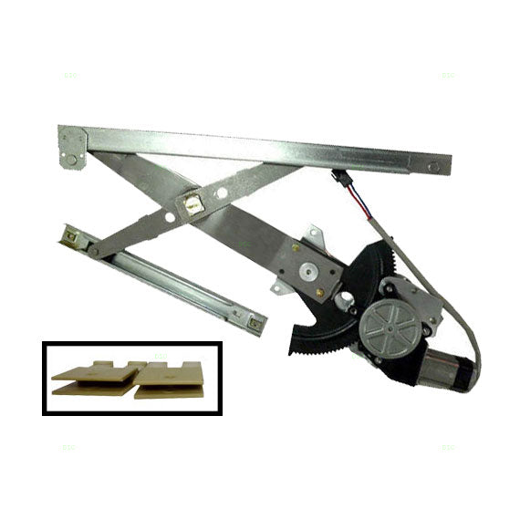 Passenger Front Power Window Regulator with Motor and 2 Window Sash Connectors Compatible with 1992-1998 Grand Am Sedan 16621658 22541970