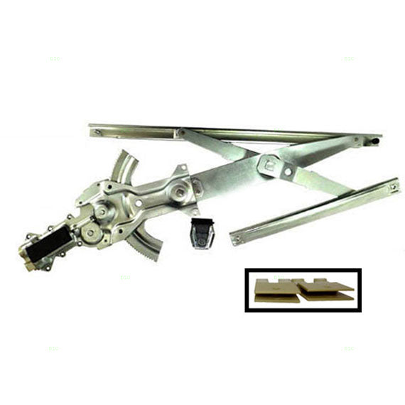 Driver Front Power Window Regulator with Motor and 2 Window Sash Connectors Clips Compatible with 92-98 Skylark Grand Am Achieva Coupe 16636617 22541970