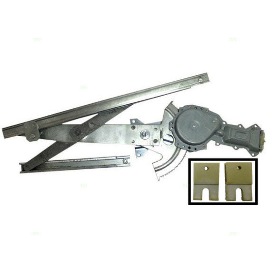 Driver Front Power Window Regulator with Motor Assembly and 2 Sash Connector Clips Compatible with 1995-2005 Cavalier Sunfire Sedan