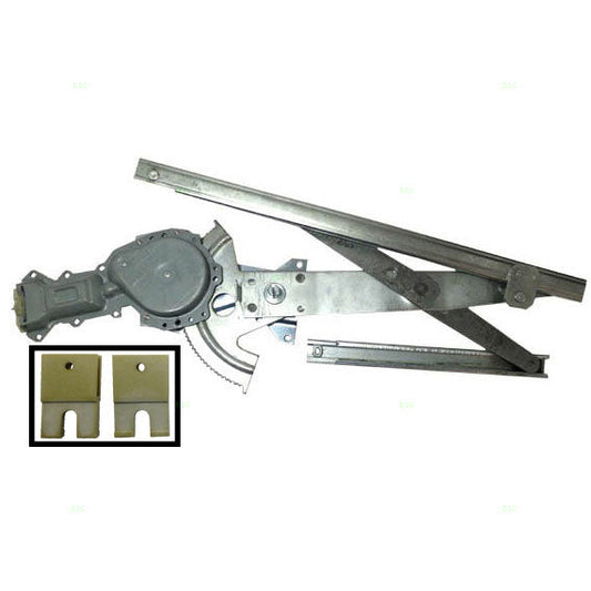 Passenger Front Power Window Regulator with Motor Assembly and 2 Sash Connector Clips Compatible with 1995-2005 Cavalier Sunfire Sedan