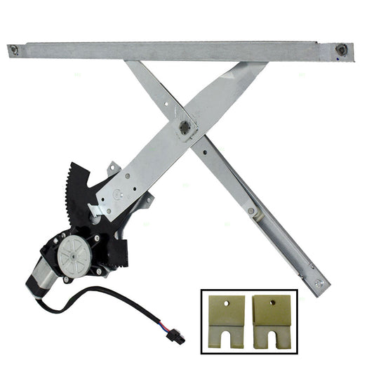 Driver Front Power Window Regulator with Motor Assembly and 2 Sash Connector Clips Compatible with 1995-2005 Cavalier Sunfire Coupe