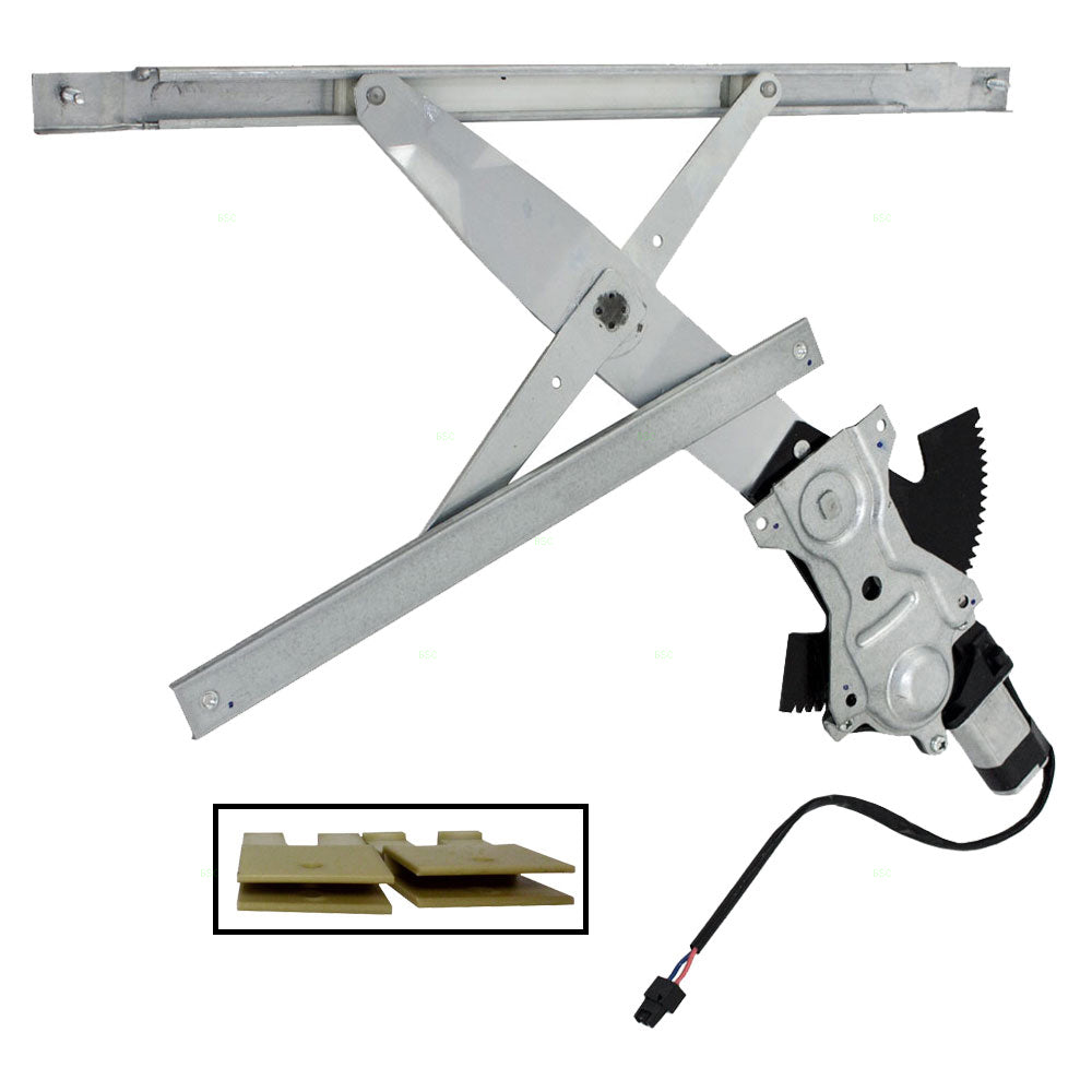 Driver Front Power Window Regulator with Motor Assembly and 2 Sash Connector Clips Compatible with 1995-2005 Cavalier Sunfire Coupe