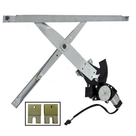 Passenger Front Power Window Regulator with Motor Assembly & 2 Sash Connector Clips Compatible with 1995-2005 Cavalier Sunfire Coupe