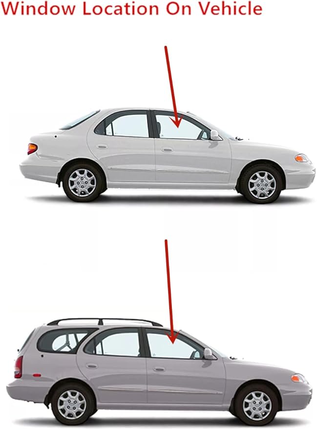 Passenger Right Side Front Door Window Door Glass Compatible with Hyundai Elantra 1996-2000 Models
