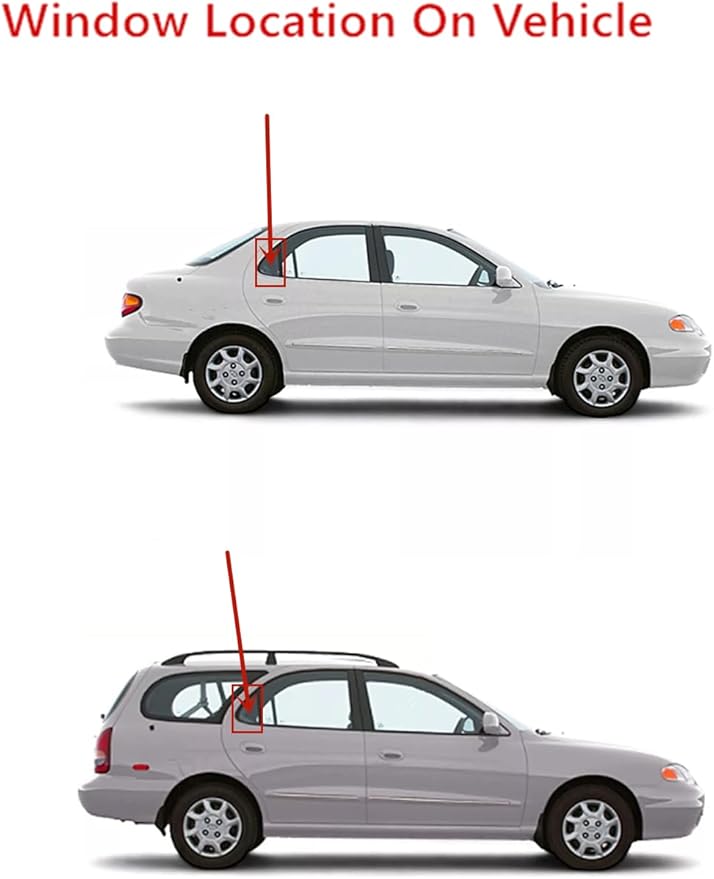 Passenger Right Side Rear Vent Window Vent Glass Compatible With Hyundai Elantra 1996-2000 Models