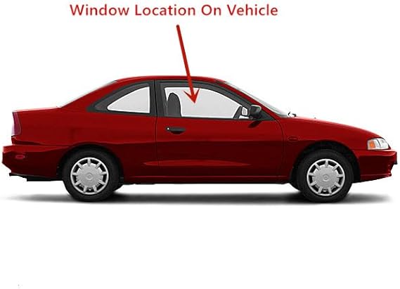 Passenger Right Side Door Window Door Glass Compatible with Mitsubishi Mirage 2 Door Coupe 1997-2002 Models