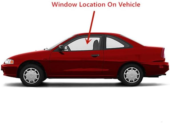 Driver Left Side Door Window Door Glass Compatible with Mitsubishi Mirage 2 Door Coupe 1997-2002 Models
