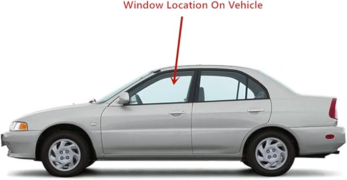 Driver Left Side Front Door Window Door Glass Compatible with Mitsubishi Mirage 4 Door Sedan 1997-2001 Models