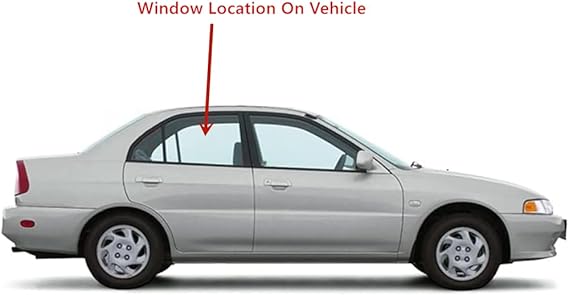 Passenger Right Side Rear Door Window Door Glass Compatible with Mitsubishi Mirage 4 Door Sedan 1997-2001 Models