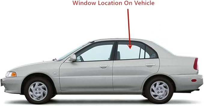 Driver Left Side Rear Door Window Door Glass Compatible with Mitsubishi Mirage 4 Door Sedan 1997-2001 Models