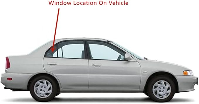 Passenger Right Side Rear Vent Glass Vent Window Compatible with Mitsubishi Mirage 4 Door Sedan 1997-2001 Models