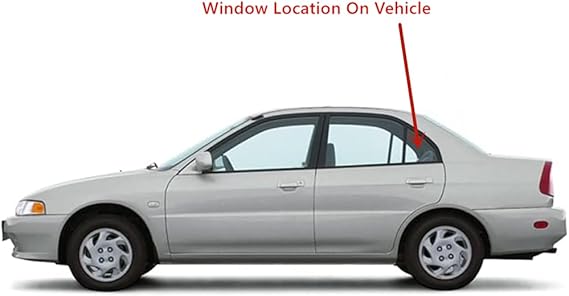 Driver Left Side Rear Vent Glass Vent Window Compatible with Mitsubishi Mirage 4 Door Sedan 1997-2001 Models