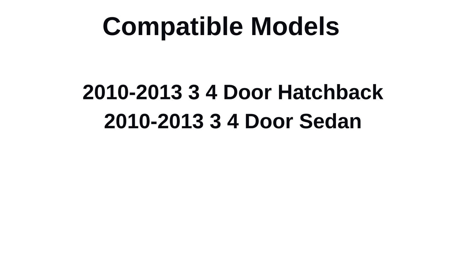 Driver Left Side Front Door Window Door Glass Compatible with Mazda 3 2010-2013 Models