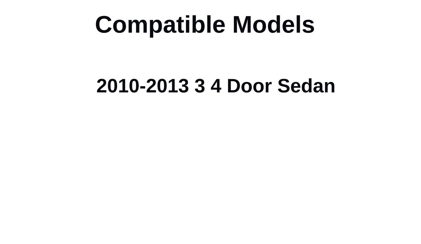 Heated Back Window Back Glass Compatible with Mazda 3 4 Door Sedan 2010-2013 Models