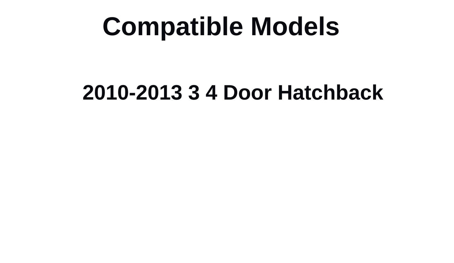 Driver Left Side Rear Door Window Door Glass Compatible with Mazda 3 4 Door Hatchback 2010-2013 Models