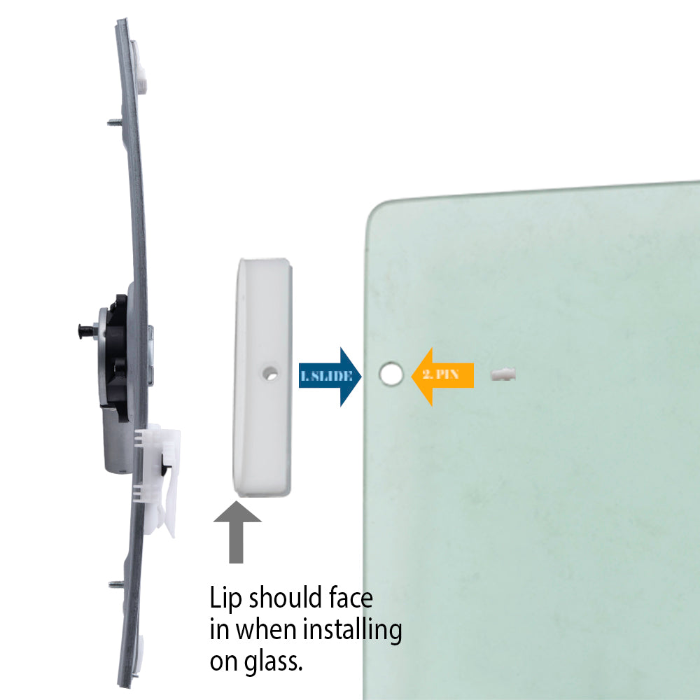 Front Driver Side Power Window Regulator with Motor and OE Type Glass Guide Plus Glass Run Channel Guide Clip Compatible With 2012-2019 500/500c 2013-2019 500e