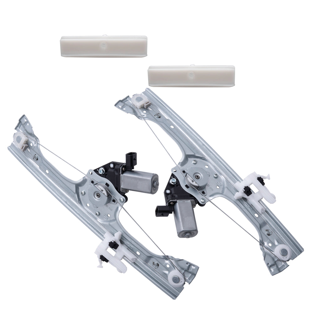 Front Driver Passenger Side Power Window Regulator with Motor and OE Type Glass Guide Set Plus Glass Run Channel Guide Clips. Compatible With 2012-2019 500/500c 2013-2019 500e