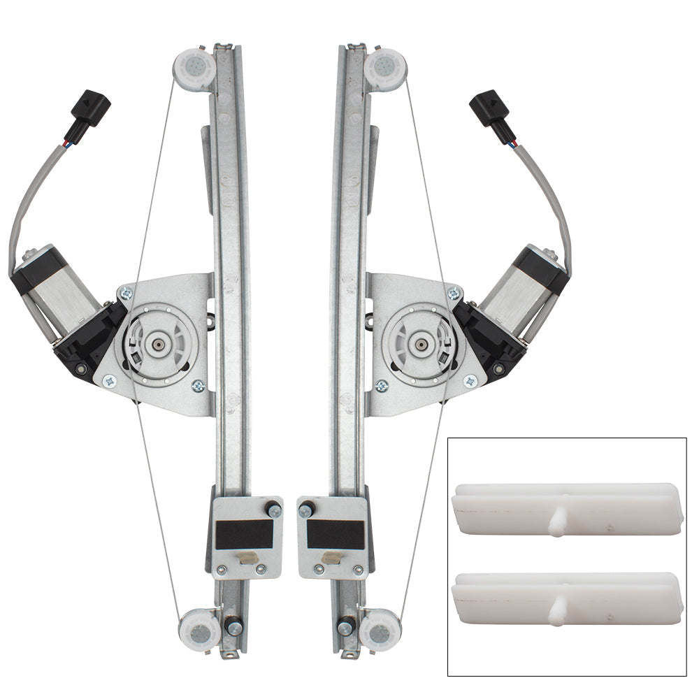 4 Piece Set Front Power Window Regulators & Motors Compatible with 2012-2018 500 500C w/Door Glass Run Channel Guide Clips 68070267AE 68070266AE