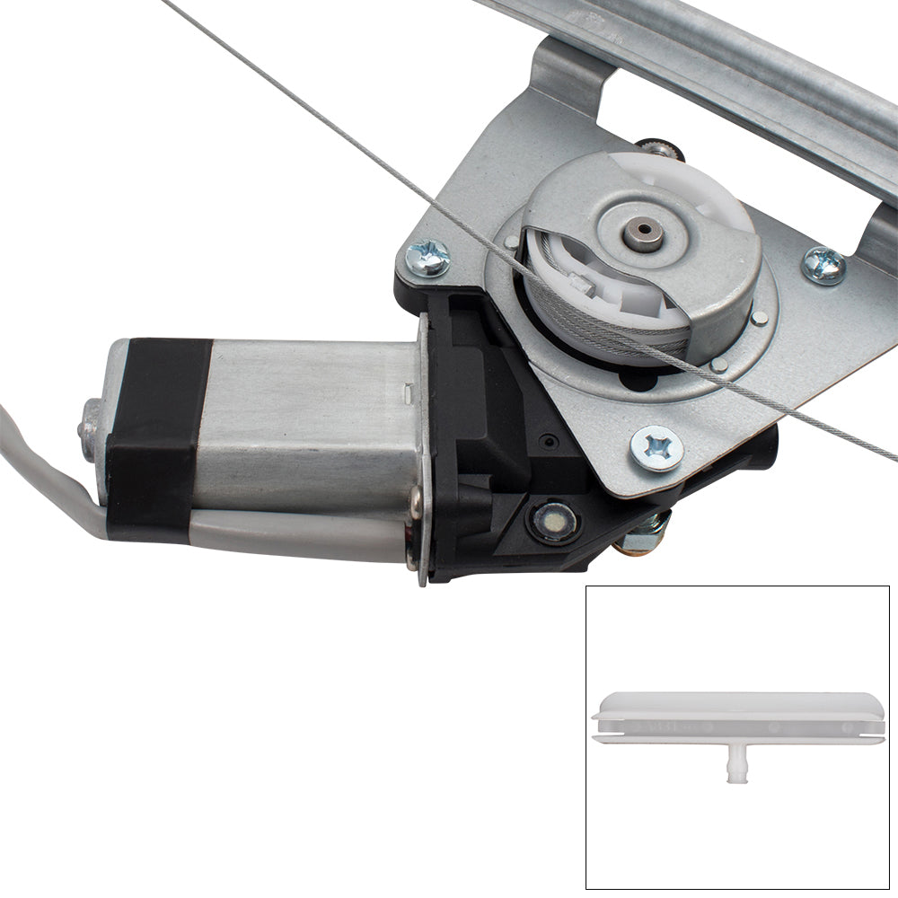 Front Driver Passenger Side Power Window Regulator with Motor and Upgraded Glass Guide Set Plus Glass Run Channel Guide Clips. Compatible With 2012-2019 500/500c 2013-2019 500e