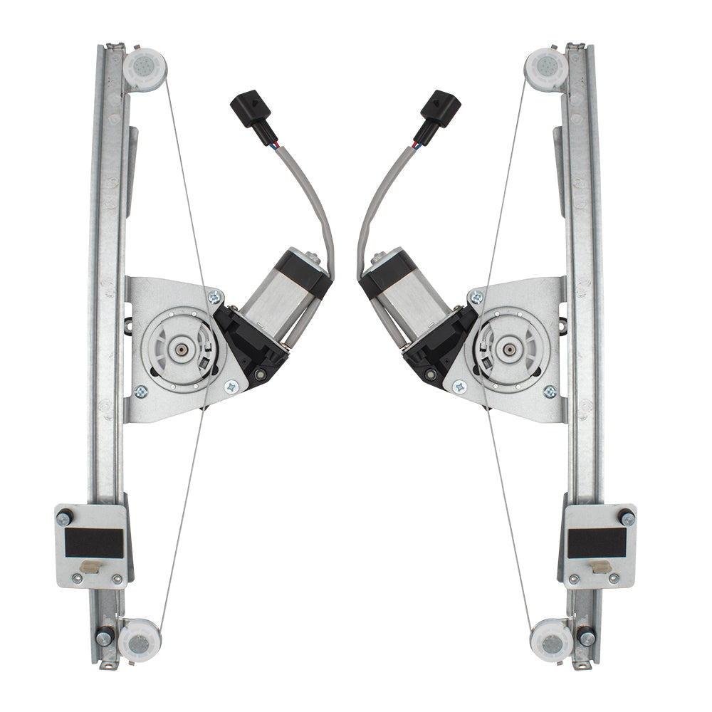 Front Driver Passenger Side Power Window Regulator with Motor and Upgraded Glass Guide Set Compatible With 2012-2019 500/500c 2013-2019 500e