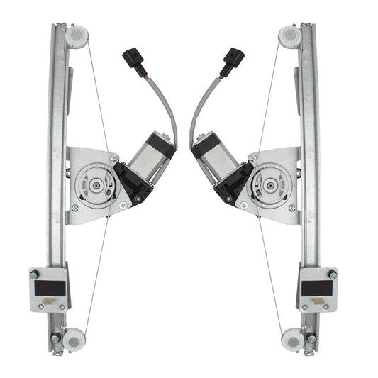 Front Driver Passenger Side Power Window Regulator with Motor and Upgraded Glass Guide Set Compatible With 2012-2019 500/500c 2013-2019 500e