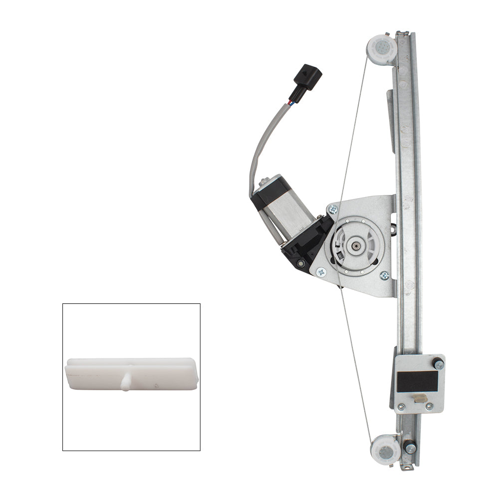 Front Driver Side Power Window Regulator with Motor and Upgraded Glass Guide Plus Glass Run Channel Guide Clip Compatible With 2012-2019 500/500c 2013-2019 500e