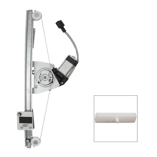 Front Passenger Side Power Window Regulator with Motor and Upgraded Glass Guide Plus Glass Run Channel Guide Clip Compatible With 2012-2019 500/500c 2013-2019 500e