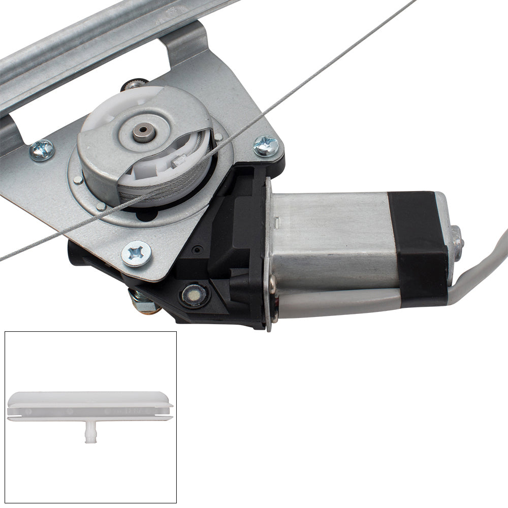 Passengers Power Window Regulator Motor Front Assembly w/ Door Glass Run Channel Guide Clip Compatible with 12-18 500 500c 68070266AE 751-649
